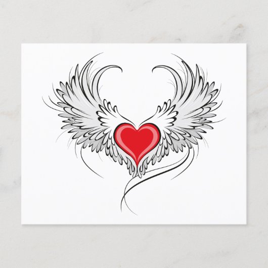 Red Angel Heart mit Flügeln Flyer (Vorne)
