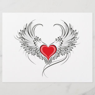 Red Angel Heart mit Flügeln Flyer
