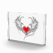 Red Angel Heart mit Flügeln Fotoblock (Rechts)