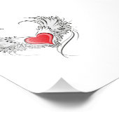 Red Angel Heart mit Flügeln Fotodruck (Ecke)