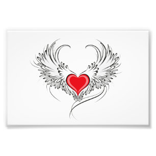 Red Angel Heart mit Flügeln Fotodruck