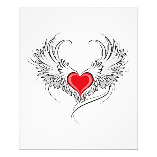 Red Angel Heart mit Flügeln Fotodruck (Vorne)