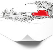 Red Angel Heart mit Flügeln Fotodruck (Ecke)