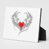Red Angel Heart mit Flügeln Fotoplatte (Seite)