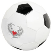 Red Angel Heart mit Flügeln Fußball (Dreiviertel)