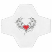 Red Angel Heart mit Flügeln Fußball (Flach)