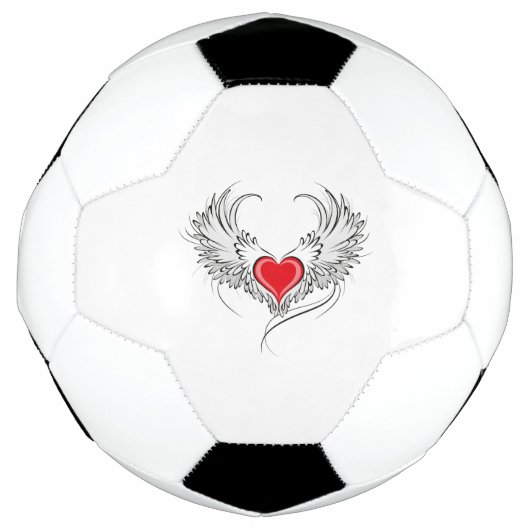 Red Angel Heart mit Flügeln Fußball (Vorderseite)