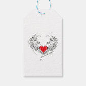 Red Angel Heart mit Flügeln Geschenkanhänger (Rückseite)