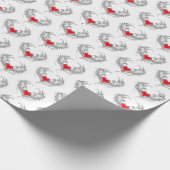 Red Angel Heart mit Flügeln Geschenkpapier (Ecke)