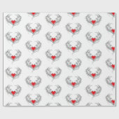 Red Angel Heart mit Flügeln Geschenkpapier (Flach)