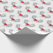 Red Angel Heart mit Flügeln Geschenkpapier (Ecke)