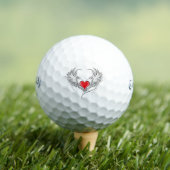 Red Angel Heart mit Flügeln Golfball (Insitu T-Shirt)