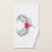 Red Angel Heart mit Flügeln Handtuch (Handtuch)