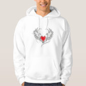 Red Angel Heart mit Flügeln Hoodie (Vorderseite)