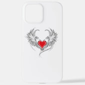 Red Angel Heart mit Flügeln iPhone Hülle (Rückseite)