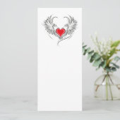 Red Angel Heart mit Flügeln Karte (Stehend Vorderseite)