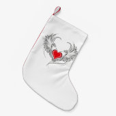 Red Angel Heart mit Flügeln Kleiner Weihnachtsstrumpf (Vorderansicht (hängend))