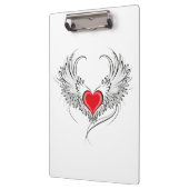 Red Angel Heart mit Flügeln Klemmbrett (Links)