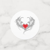 Red Angel Heart mit Flügeln Konfetti (Klein Vorderseite)