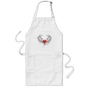 Red Angel Heart mit Flügeln Lange Schürze