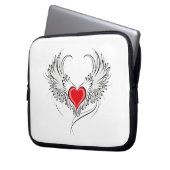 Red Angel Heart mit Flügeln Laptopschutzhülle (Vorderseite Links)
