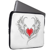 Red Angel Heart mit Flügeln Laptopschutzhülle (Vorne Rechts)