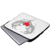 Red Angel Heart mit Flügeln Laptopschutzhülle (Vorne Knopf)