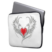 Red Angel Heart mit Flügeln Laptopschutzhülle (Vorderseite Links)