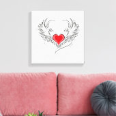 Red Angel Heart mit Flügeln Leinwanddruck (Insitu (Wohnzimmer))