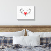 Red Angel Heart mit Flügeln Leinwanddruck (Insitu (Schlafzimmer))