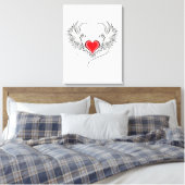 Red Angel Heart mit Flügeln Leinwanddruck (Insitu (Schlafzimmer))