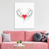 Red Angel Heart mit Flügeln Leinwanddruck (Insitu (Wohnzimmer))