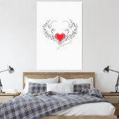 Red Angel Heart mit Flügeln Leinwanddruck (Insitu (Schlafzimmer))