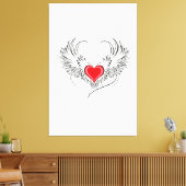 Red Angel Heart mit Flügeln Leinwanddruck (Insitu (Wohnzimmer))