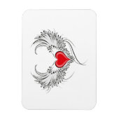 Red Angel Heart mit Flügeln Magnet (Vertikal)