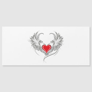 Red Angel Heart mit Flügeln Magneteinladung