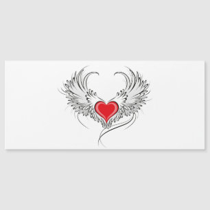 Red Angel Heart mit Flügeln Magnetkarte