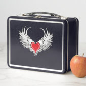 Red Angel Heart mit Flügeln Metall Brotdose (Beispiel)