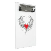 Red Angel Heart mit Flügeln Mini Klemmbrett (Schrägansicht)