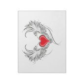 Red Angel Heart mit Flügeln Notizblock (Rotiert)