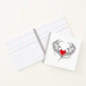 Red Angel Heart mit Flügeln Notizblock (Innenseite)