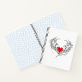Red Angel Heart mit Flügeln Notizblock (Innenseite)