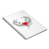 Red Angel Heart mit Flügeln Notizblock (Rechte Seite)
