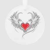 Red Angel Heart mit Flügeln Ornament (Rückseite)