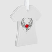 Red Angel Heart mit Flügeln Ornament (Vorderseite)