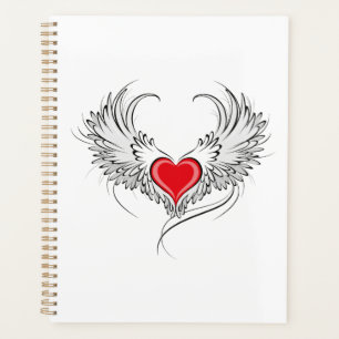 Red Angel Heart mit Flügeln Planer