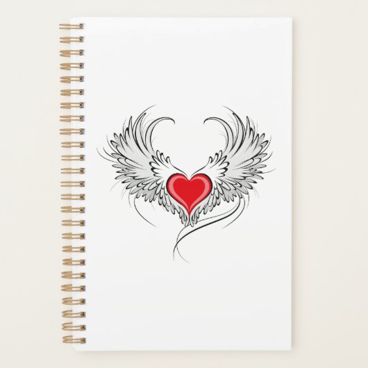 Red Angel Heart mit Flügeln Planer (Vorderseite)