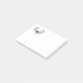 Red Angel Heart mit Flügeln Post-it Klebezettel (angewinkelt)