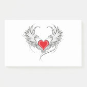 Red Angel Heart mit Flügeln Post-it Klebezettel (Vorderseite)