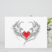 Red Angel Heart mit Flügeln Programm (Stehend Vorderseite)